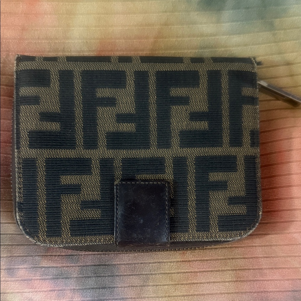 Fendi Black and Brown Monogram Clutch